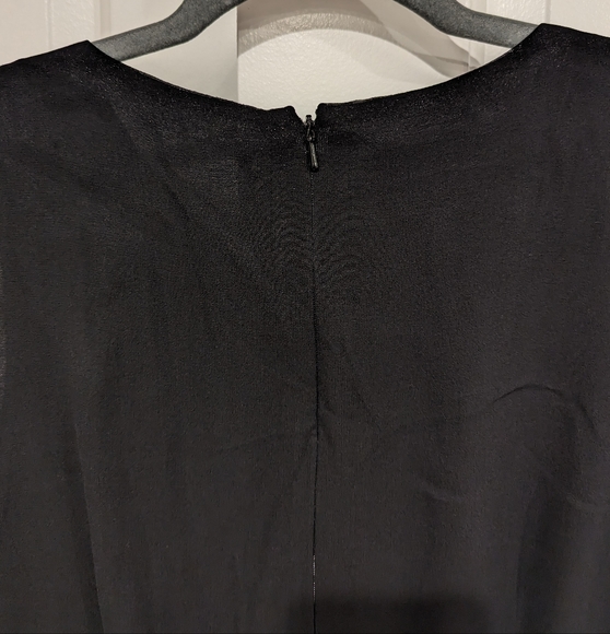 Donna Morgan Silk Sleeve-less Sheath Dress with Rhinestones - Picture 4 of 11